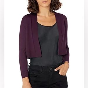 Calvin Klein shrug with 3/4 long sleeve Cardigan Shrug Calvin Klein Aubergine XS